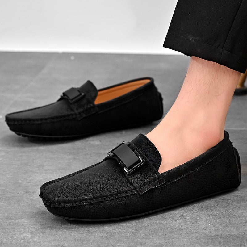 Best-Selling Large Size Men'S Beanie Shoes British Business Casual Leather Shoes Slip-On Slip-On Shoes For Men - Image 4
